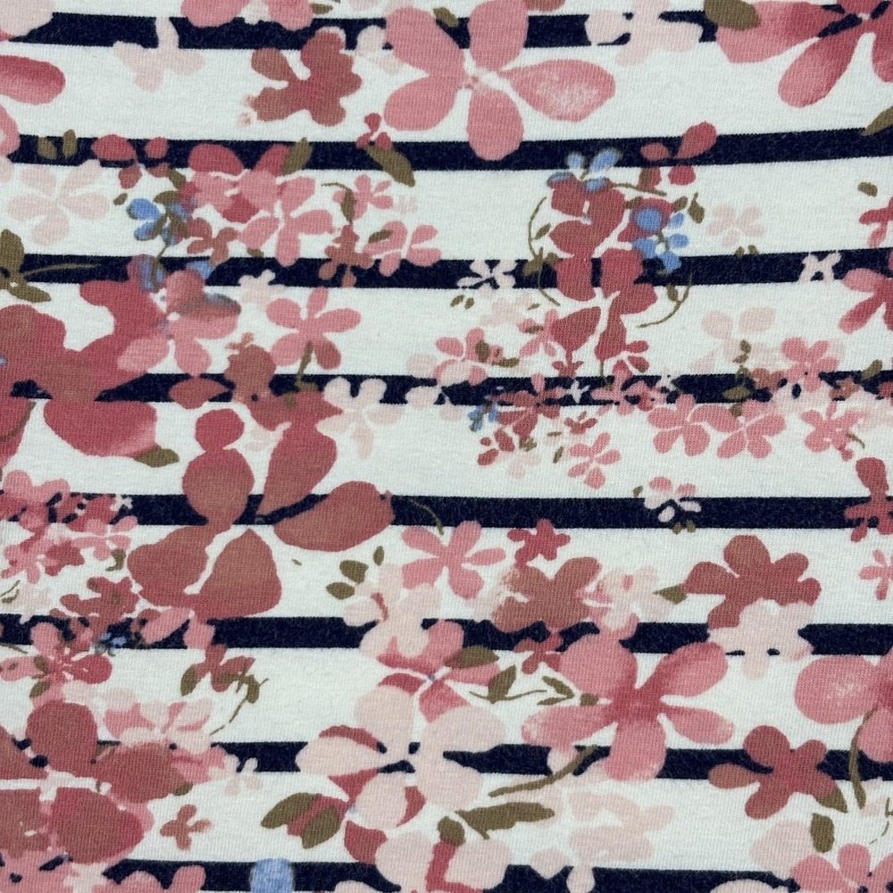 Talbots Womens Pink Floral‎ Cotton 3/4 sleeve stretch blouse sz X casual stretch - Picture 7 of 12